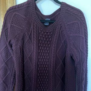Gap size L Cable Knit Sweater purple